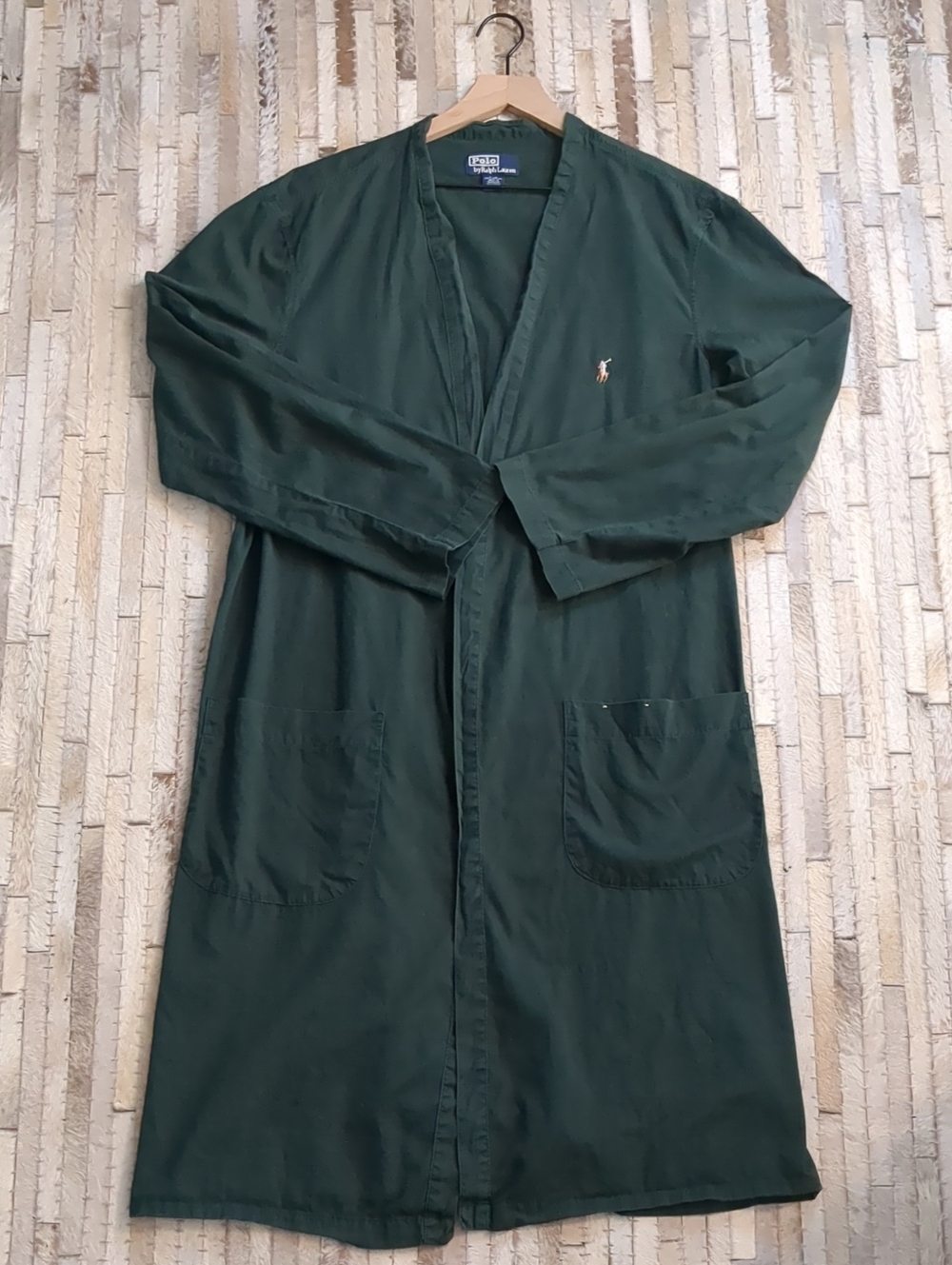 Polo Ralph Lauren Vintage Hunter Green 100% Cotton Bathrobe S/M